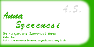 anna szerencsi business card